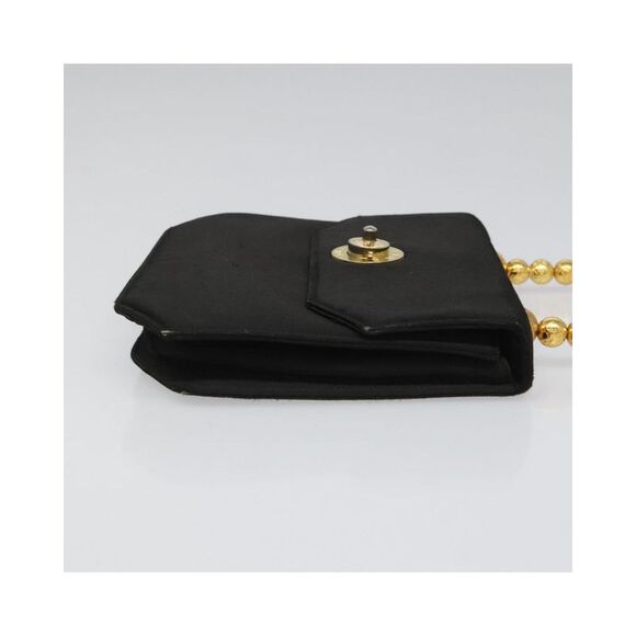 Pre Loved Celine Satin Handbag Beaded Top Handle Women Black - Picture 4 of 8
